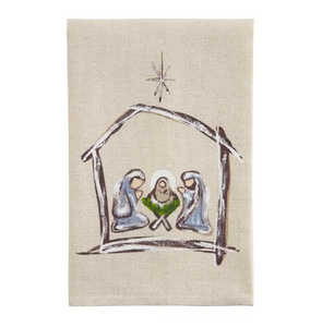 Painted Nativity Hand Towel