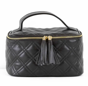 Black Quilted Train Case