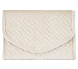 Off White Quilted Jewelry Clutch