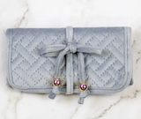 Slate Blue Quilted Jewelry Bag