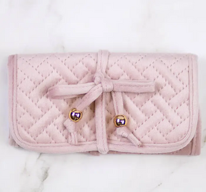 Light Pink Quilted Jewelry Bag