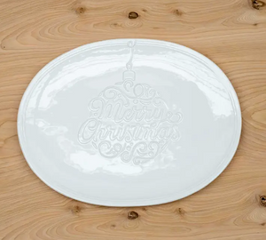 Merry Christmas Ornament White Platter