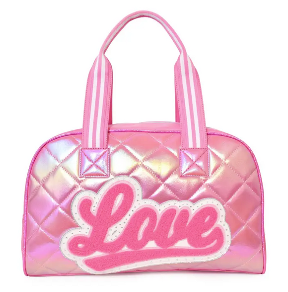 Love Quilted Metallic Duffle