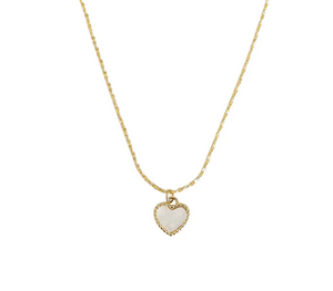 Aubrey Adele Mother of Pearl Heart Necklace