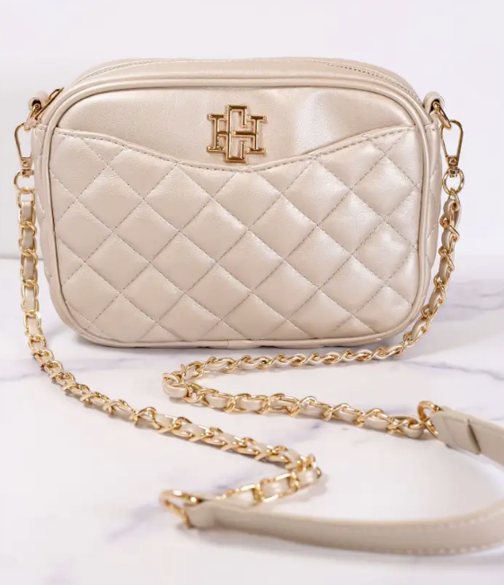 Olivia Quilted Crossbody Light Pewter