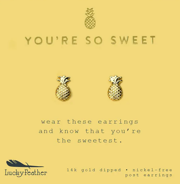 New Moon Gold Earrings - Sweet/Pineapple