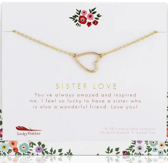 Sister Love Necklace + Card/Envelope