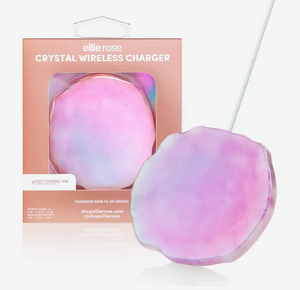 Wireless Charger - Rose Quartz Crystal Holographic
