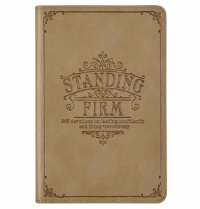 Standing Firm Tan Faux Leather Daily Devotional