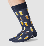 Men's Beer Crew Socks - Denim