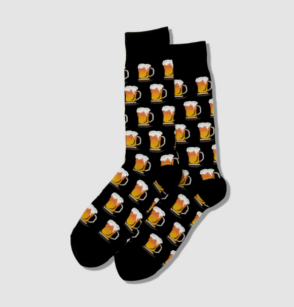 Men's Beer Crew Sock - Black