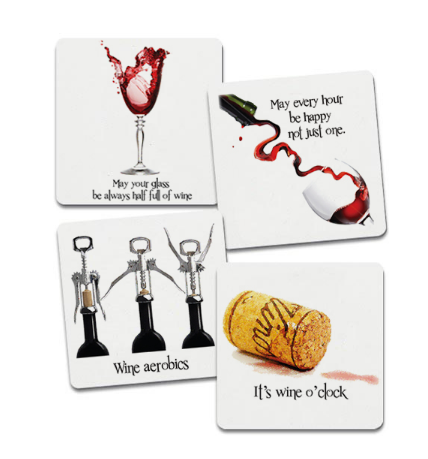 Wine Rubber Coaster Set