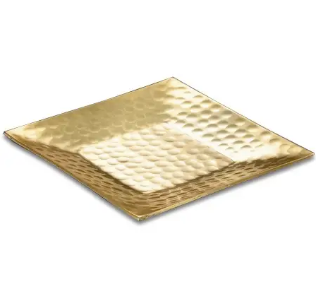 Hammered Gold Trinket Tray - Small Square