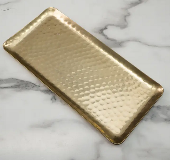 Hammered Gold Tray - Rectangle