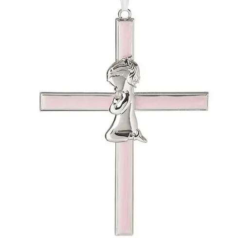 Pink Cross With Praying Girl