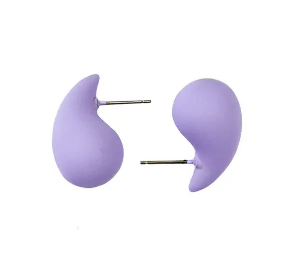 Matte Light Purple Teardrop Waterdrop Earrings