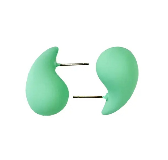 Matte Mint Turquoise Teardrop Waterdrop Earrings