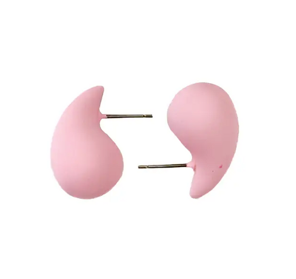 Matte Light Pink Teardrop Waterdrop Earrings