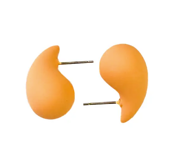 Matte Peach Teardrop Waterdrop Earrings