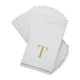 Gold Monogram Paper Disposable Dinner Napkins | 14 Napkins