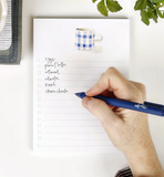 Emily Lex Gingham Mug Checklist Notepad