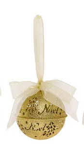 Gold Christmas Glitter Bell Ornament