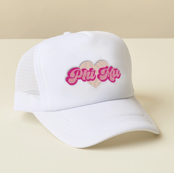 Sorority White Trucker Hat - Phi Mu