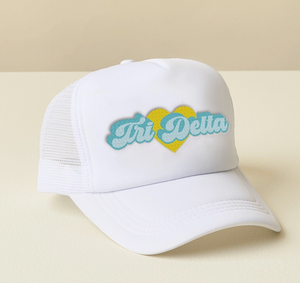 Sorority White Trucker Hat - Tri Delta