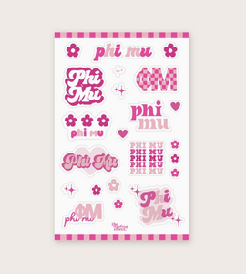 Sorority Sticker Sheet - Phi Mu