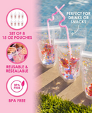 Reusable Confetti Hydration Pouches - Pack of 8