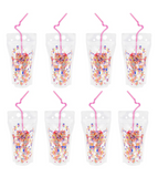 Reusable Confetti Hydration Pouches - Pack of 8