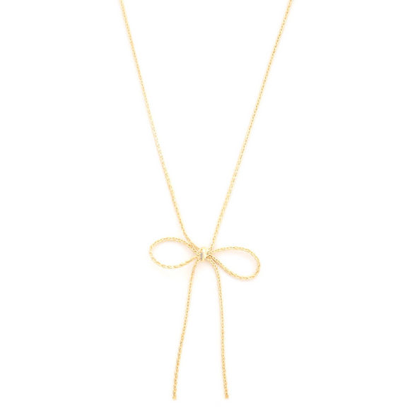 Gold Dipped Bow Necklace