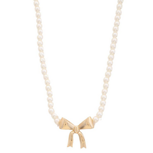 Pearl Bow Necklace