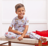 Boy's Baseball Blue Bamboo Pajama Set