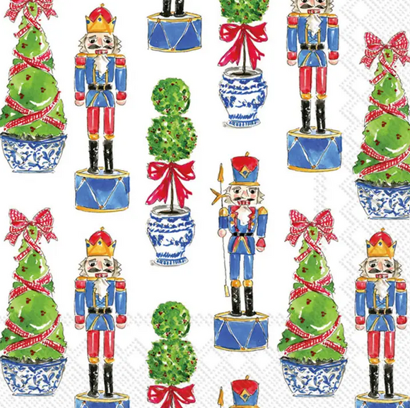 Nutcrackers & Topiary Christmas Napkins