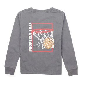 Properly Tied Swoosh LS T-Shirt Battleship Gray