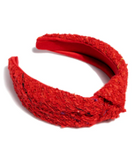 Knotted Boucle Headband, Ruby