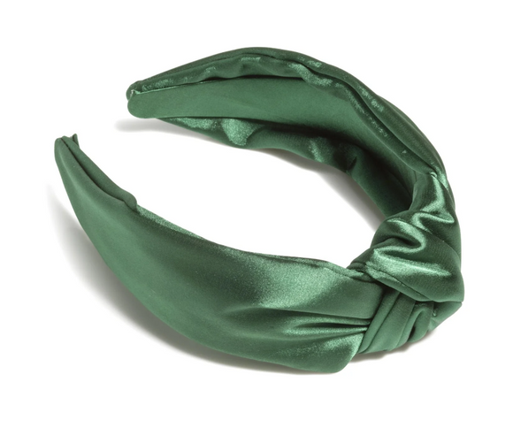 Satin Knotted Headband, Green