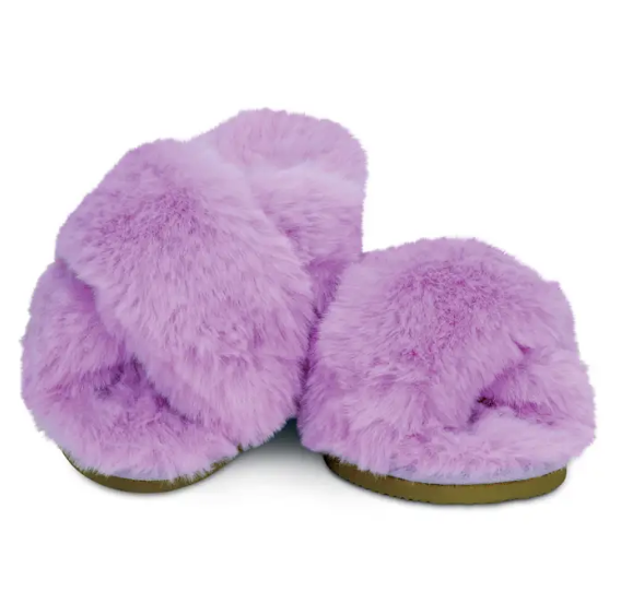 Furry Crossover Slippers Medium (4-6)