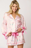 Satin Nutcracker Pajamas - Pink