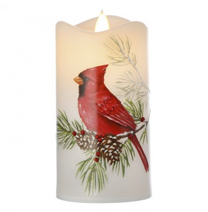 Cardinal Faux Candle