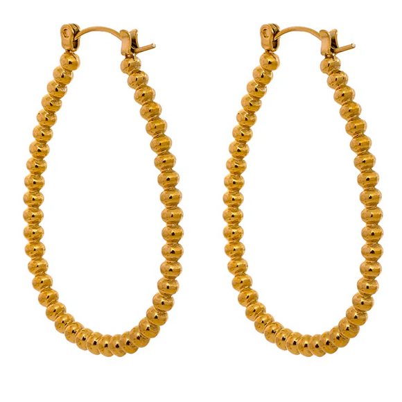 Aubrey Adele Oblong Bead Hoops