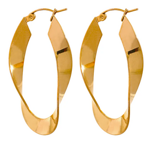 Aubrey Adele Oval Ribbon Hoops