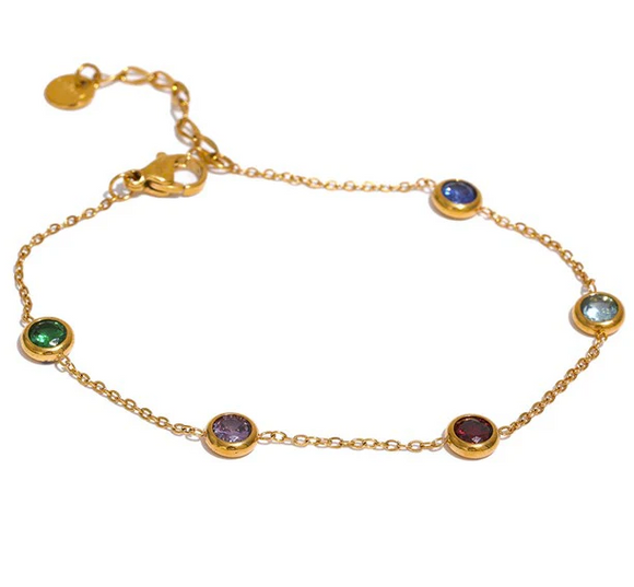 Aubrey Adele Rainbow Bezel Bracelet