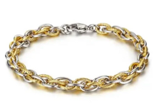 Aubrey Adele Silver & Gold Braid Bracelet