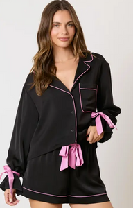 Satin Black Pajamas