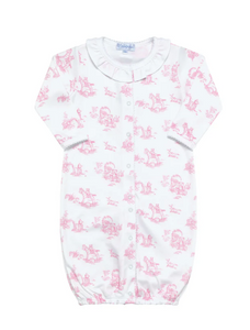 Pink Toile Baby Converter Gown