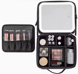 Makeup Bag with Led Mirror Cosmetic Travel Case - Black