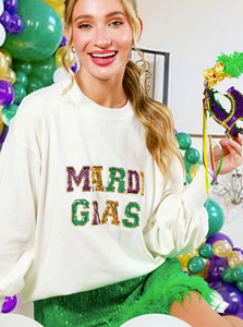 Mardi Gras Sequin Sweater