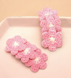 Flower Crochet Hair Pin Clips